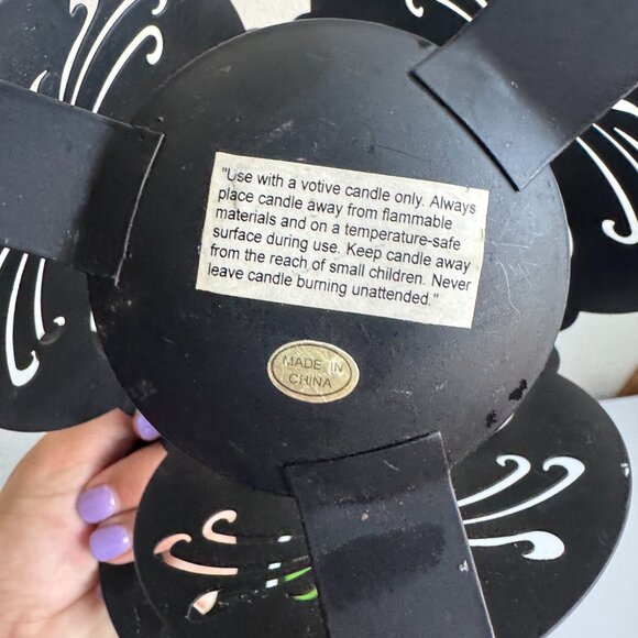 Black Cat Metal Candle Holder & Napkin Holder Set Gothic Decor - Picture 5 of 8